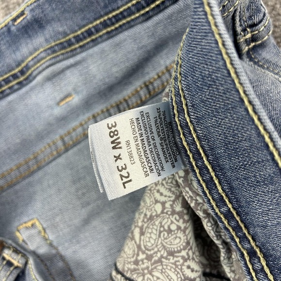 Cody James Jeans Mens 38x32 Light Wash Bootcut Denim Western Cowboy Stretch - Picture 6 of 10